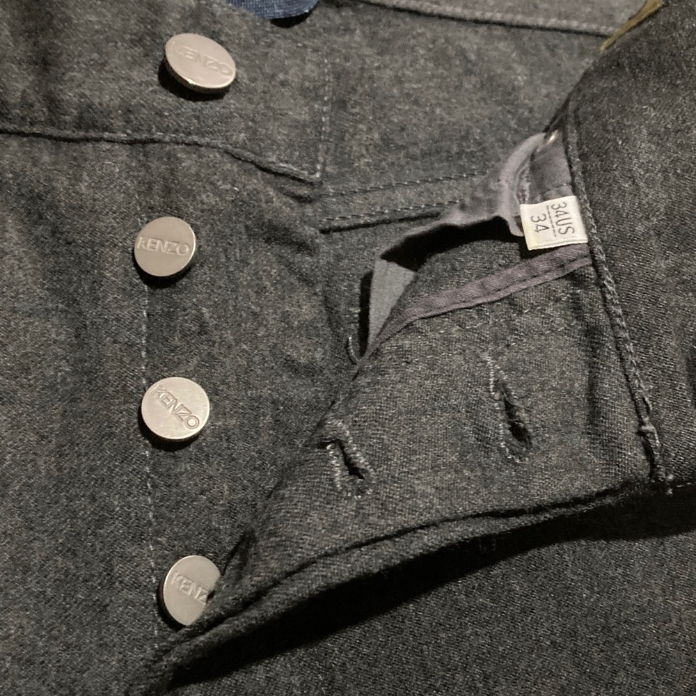 KENZO Men’s Straight Leg 100% Wool Jeans - Picture 12 of 14